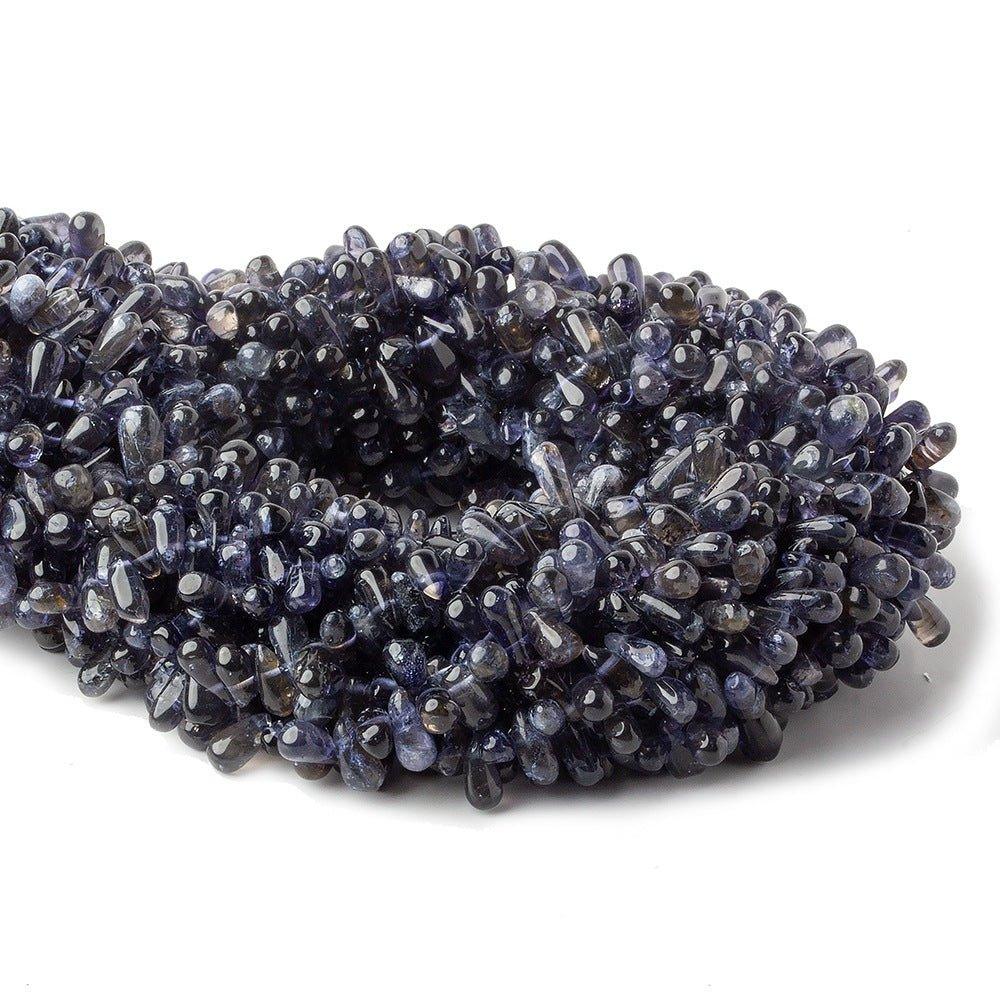 6x4mm-8x4mm Iolite Beads Plain Top Drilled Teardrop 14 inch 140 pieces