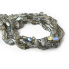 6x6-9x6mm Labradorite Plain Nugget Beads 14 inch 58 pieces