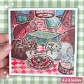 Spaghetti Dinner Kitties ~ Watercolor Print(s)