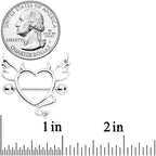 14G 9/16 Clear Gem Devil Heart Nipple Shield Set
