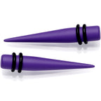 Light Purple Matte Acrylic Straight Taper Set 12G to 00G