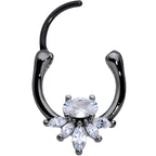 18G 3/8 Clear Gem Black Anodized Spray Cartilage Clicker