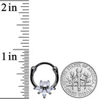 18G 3/8 Clear Gem Black Anodized Spray Cartilage Clicker