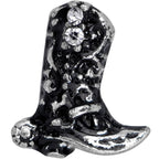 16G 1/4 Clear Gem Cowboy Boot Cartilage Tragus Earring