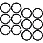 16G 5/16 Black Anodized Seamless Cartilage Ring Set of 12