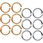 14G 5/16 Steel Rose Gold Tone Seamless Cartilage Ring Set of 12
