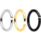 16G 5/16 Steel Black Gold Tone Seamless Cartilage Ring Set of 12