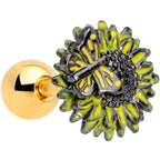 16G 1/4 Gold Tone Sunflower Butterfly Cartilage Earring