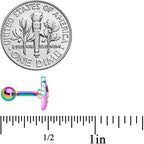 16G 1/4 Clear Gem Rainbow Ice Cream Cone Cartilage Tragus