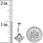 Clear Gem Classic Cluster Belly Ring