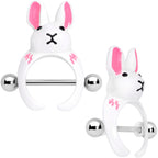 14G 9/16 White Rabbit Easter Nipple Shield Set