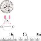 14G 9/16 White Rabbit Easter Nipple Shield Set