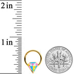 16G 3/8 Gold Tone Geologist Prize Hinged Segment Ring