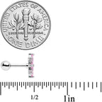 16G 1/4 Clear Pink CZ Gem Star Burst Cartilage Tragus