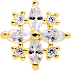 16G 1/4 Clear CZ Gem Gold Tone Star Burst Cartilage Tragus