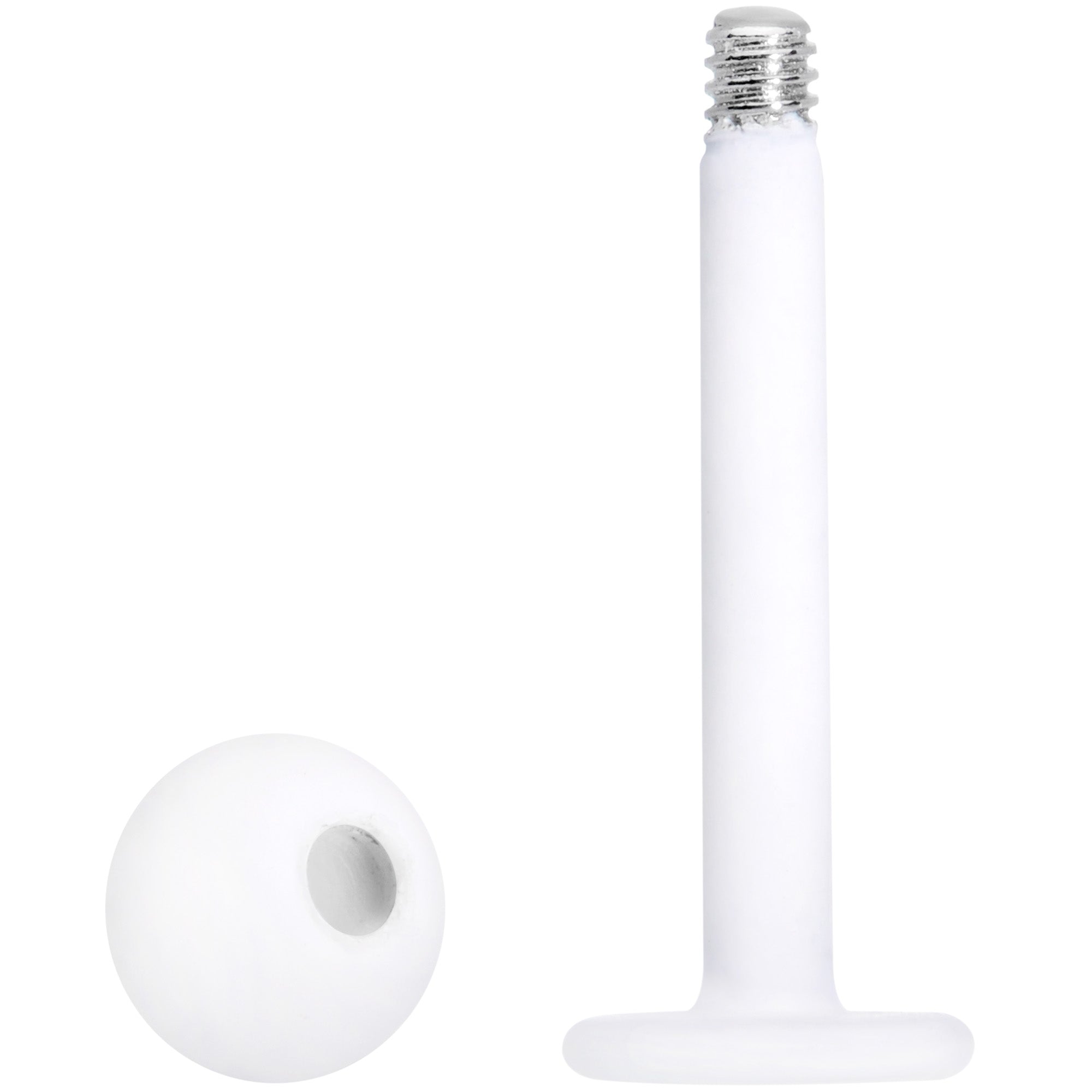 16G 5/16 White Acrylic Matte Labret Monroe Tragus
