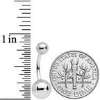 14G 3/8 Grade 23 Large Ball Titanium Belly Ring Curved Barbell