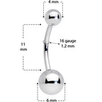 16G 3/8 Grade 23 Titanium Cartilage Curved Barbell