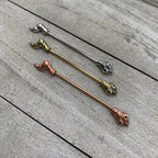 14G Green Gem Gold Tone Tribal Snake Industrial Barbell 38mm