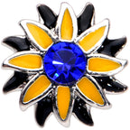 16G 1/4 Blue Faux Druzy Yellow Sunflower Cartilage Tragus