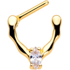 16G 5/16 Clear CZ Gem Gold Tone Simple Cartilage Clicker