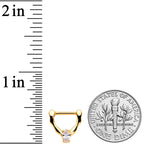 16G 5/16 Clear CZ Gem Gold Tone Simple Cartilage Clicker