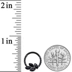 16G 3/8 Black Gem Black Oval Quartet Twisted Cartilage Clicker