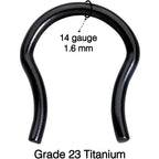 14G 5/8 ASTM F-136 Black Titanium Septum Retainer