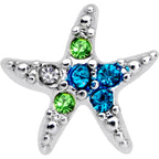 16G 1/4 Blue Green Gem Glam Starfish Cartilage Tragus