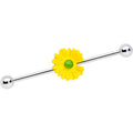 14G Yellow Daisy Industrial Barbell 38mm