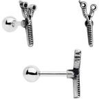 16G 1/4 Black Gold Tone Scissors Hair Cartilage Tragus Set of 3