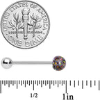 Vitrail Gem Disco Ball Internally Threaded Barbell Tongue Ring