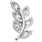 16G 1/4 Clear CZ Gem Leaf Internally Threaded Labret Tragus