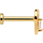 16G 5/16 Clear CZ Gem Gold Tone Heart Internally Threaded Labret