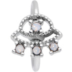 20G 5/16 White Faux Opal UFO Nose Hoop