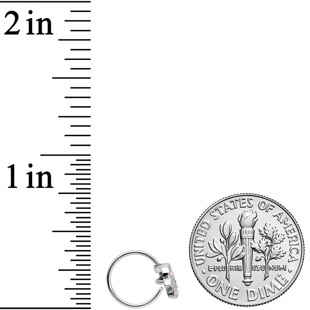 20G 5/16 White Faux Opal UFO Nose Hoop