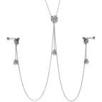 14G 9/16 Creepy Crawly Spider Web Halloween Nipple Chain Necklace