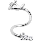 Wailing Ghost Boo Halloween Spiral Twister Belly Ring