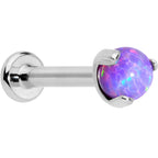 16G 5/16 Purple Synth Opal ASTM F-136 Implant Grade Titanium Internal Thread Labret