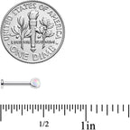 16G 5/16 White Synth Opal ASTM F-136 Implant Grade Titanium Internal Thread Labret