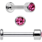 16G 5/16 Pink Gem Grade 23 Titanium Internally Threaded Labret