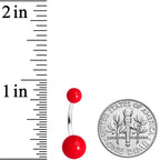 Grade 23 Titanium Red Ball End Belly Ring