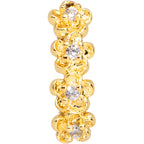20G 5/16 Clear CZ Gem Gold Tone Flowers Nose Hoop