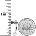 14G 5/16 Black Text Boo Halloween Curved Eyebrow Ring