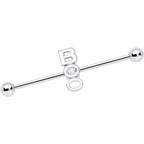 14G White Boo Halloween Industrial Barbell 38mm
