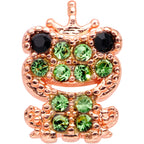 20G 5/16 Green Gem Rose Gold Tone Royal Frog Nose Hoop