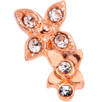 16G 5/16 Clear Gem Rose Gold Tone Butterfly Duo Labret Tragus