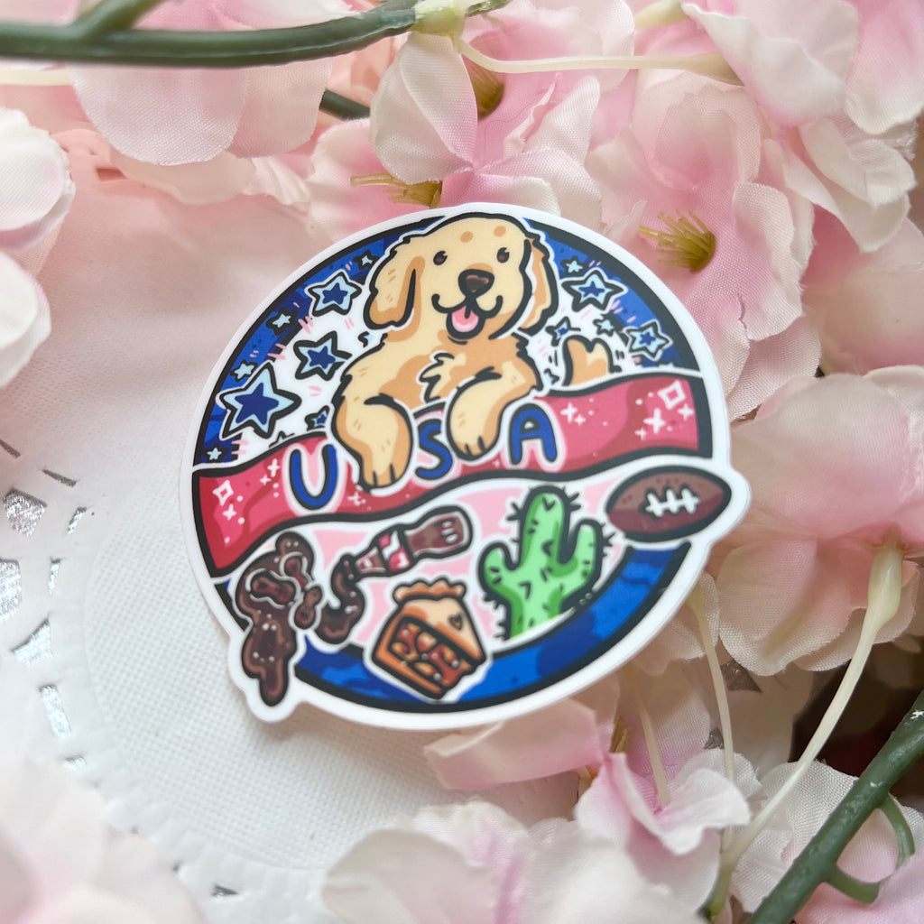 Global Getaway: the USA Puppy! ~ Sticker