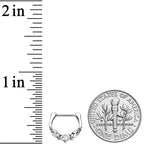 16G 5/16 Clear Gem Oval Trio Cartilage Clicker