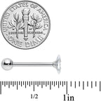 Clear CZ Gem Oval Top Barbell Tongue Ring